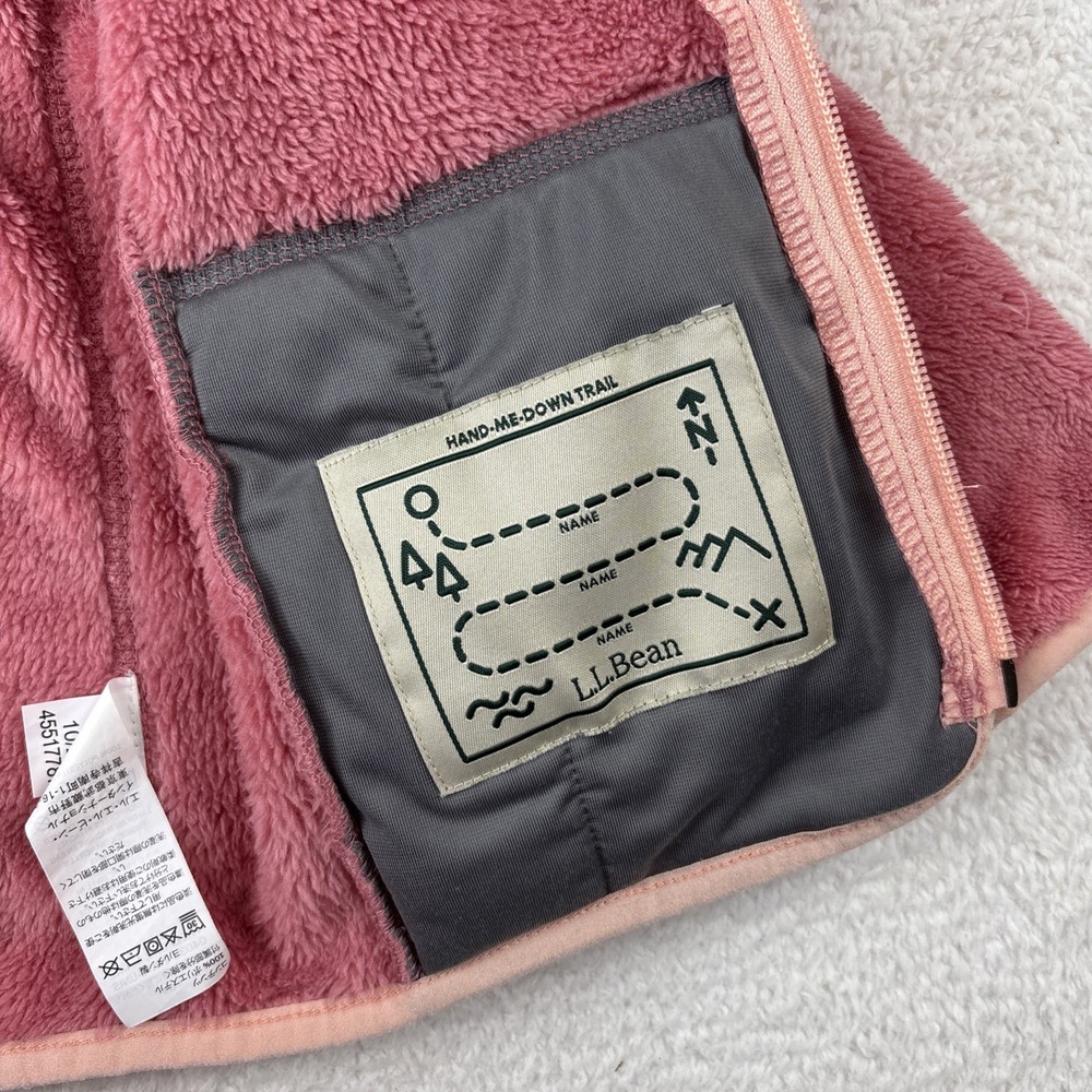 LL BEAN Hi-Pile Fleece Jacket Toddler Girls 2T Rose Pink Full Zip Bear Ears EUC - Picture 6 of 13